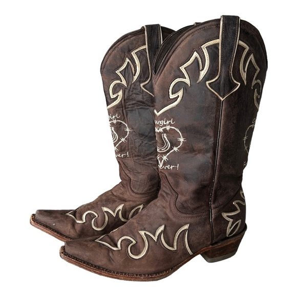 Pecos Bill "Cowgirl Forever" Cowboy Boots - Picture 1 of 8
